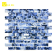 Luxury Design Swimming Pool Blue Marble Crystal Glass Mosaic Tile Bathroom Wall manufacturer
