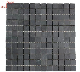  Anti-Slip Square Black Slate Mosaic for Bathroom Washing Room Design
