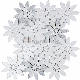 Carrara White + Crystal White Petal Irregular Marble Mosaic Tile Floral Bathroom Tiles Walls and Floors