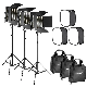  Neewer 3 Packs Bi-Color 660 LED Video Light with Stand and Softbox Kit: (3) 3200-5600K CRI96+ Dimmable Light with U Bracket