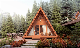 Natural Prefabricated Triangular Timber Frame Wooden House with Comfortable Terrace Bedroom Luxury Villa Prefab Tiny Log House