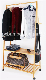 Multi -Function Bamboo Folding Hanging Shelf and Clothes Drying Storage Rack with Wheels manufacturer