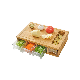  Wholesale Side Handle Bamboo Cutting Board with 4 Pull Drawer Storage Tray
