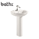 Chaozhou Manufacturer Sanitary Ware Two Pieces Ceramic Wash Basin with Decoration