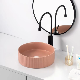  Round Washbasin Cabinet Lavatory Pink Over Counter Color Design Bathroom Sink