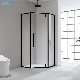 High Quality 6mm Tempered Glass Diamond Shaped Black Hinge Shower Enclosure (L5902)