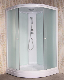  Bathroom Tempered Glass Round White Wall Shower Cabin 90X90