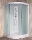 Bathroom Tempered Glass Round White Wall Shower Cabin 90X90