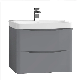  600mm Grey Bathroom Smile Vanity Unit Basin Storage 2 Drawers Cabinet Furniture