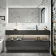 MDF Wash Vanities Marble Bathroom Vanity Small Cabinets with Mirror