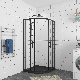 Tempered Glass Round Simple Shower Room with Black Profile