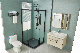 Square Sliding Door Black Frame Shower Enclosure Bathroom Door