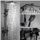  Matte Black Pressurized Square Shape Brass Shower Set Top Spray Shower Held Shower Set Bathroom Sanitary Ware Shower