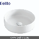 Solid simple design slim vessel sink white ceramic bathroom sink (WHT)