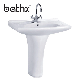 Popular Design Sanitary Ware Two Piece Bathroom Ceramic Face Washing Hand Basin Shampoo Sink (PL-2130) manufacturer