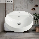  Ortonbath Hotel Bathroom Washbasin White Hand Wash Basin Semi Recessed Ceramic Vanity Countertop Sink Basin Otm7067A