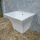 Rectangular High End Market Bathroom Ceramic Half Pedestal Wall Hung Basin Semi Hanging Basin