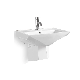  Hot Selling Square Shape Wall Hung Basin Ceramic Bano Lavabo Bathroom Half Pedestal Basin with Faucet Hole Wall Hanging Basin