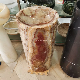  China Hotel White Red Brown Onyx Freestanding Basin Natural Stone Bathroom Pedestal Basin Sink