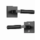 Zinc Alloy Square Rosette Passage Lock with Hercules Lever, Matt Black