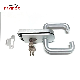  High Quality Office Aluminum Polished Stainless Glass Mounted Passage Latch with Lock