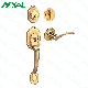 Maxal Polished Brass Finish Mortise Grip Lock Zinc Alloy Door Lock