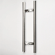 304 Stainless Steel Polished Glass Door Push Pull Handle, H Shape Double Side Office Pull Handle 24 Inches Pair Back to Back