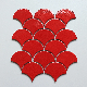 Red Color Tile Design Fan Shape Backsplashes Decor Porcelain Mosaic manufacturer