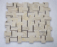 Home Decoration Marble Basketweave Stone Beige Swimming Pool Mosaic for Wall Tiles