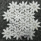  Bianco Carrara White Marble Daisy-Flower Water-Jet Mosaic Art Wall Tiles