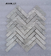 Natual Stone Carrara White Polished Herringbone Marble Mosaic manufacturer