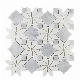 White Jet Cut Brass Marble Mosaic for Wall/Flooring Tile/Bathroom Decoration