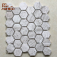 Hexagon Waterjet Wooden Grey Marble Mosaic