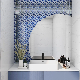 Recycled Bathroom Waterjet Wall Flooring Swimming Pool Blue Diamond Glass Price in Jeddah Mosaic Tile