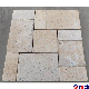 Non-Slip Antique Brushed Finish Yellow/Beige Limestone Roman Pavers Patten for Outdoor Patios
