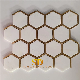 Hotsale Water Jet Hexagon Shape White Marble and Metal Mosaic Tiles for Shower Wall Decoration