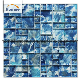  Foshan Hand Paint Square Art Pattern Mix Blue Crystal Cheap Glass Mosaic