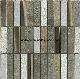 Stacked Pattern Brown Marble Stone Mosaic Tile manufacturer