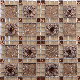  Brown Mesh Back Decorative Flower Pattern Glass Material Mosaic Tile