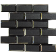  Factory Wholesale Beveled Strip Classical Black Glass Tile Mosaic