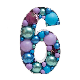 Mosaic Numbers for Balloons 4FT - Marquee Numbers Pre-Cut Light up 4 Feet Tall Balloon Number Frame, 6 Mosaic Cardboard Numbers for Birthday Party Decoration