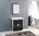 Luxury Modern Stainless Steel Wall Black Mosaic Bathroom Cabinet Vanity